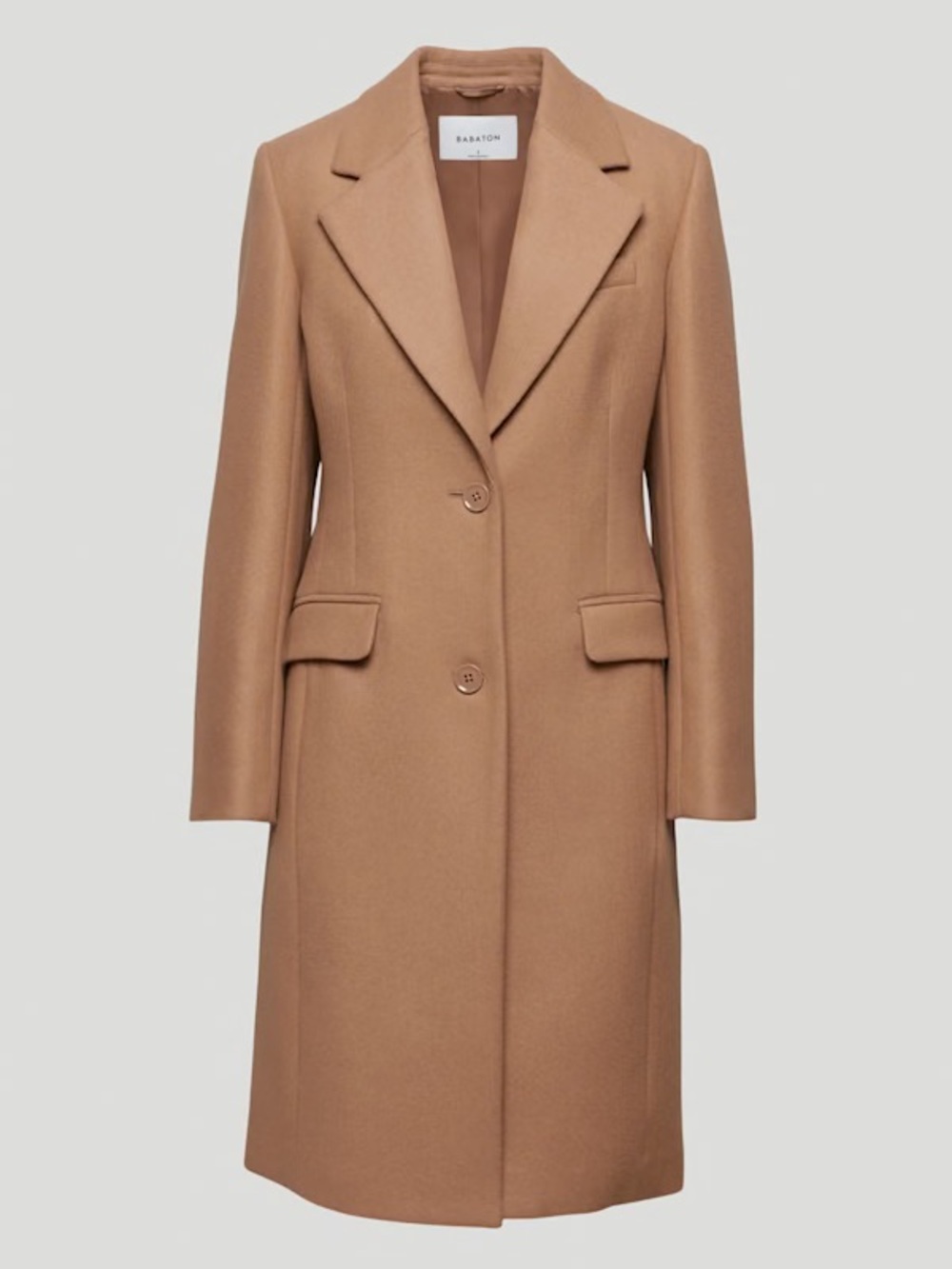 Aritzia Babaton Camel Single-Breasted Wool Coat